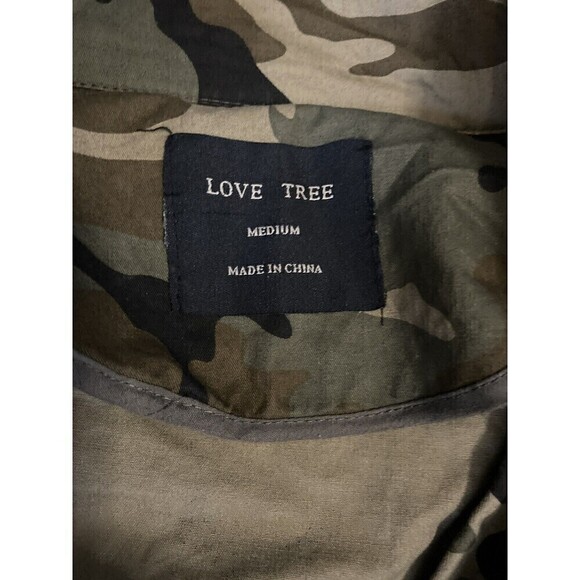 LOVE TREE Camouflage Military-Style Waist-Length Utility Jacket Women’s Medium - Picture 7 of 11